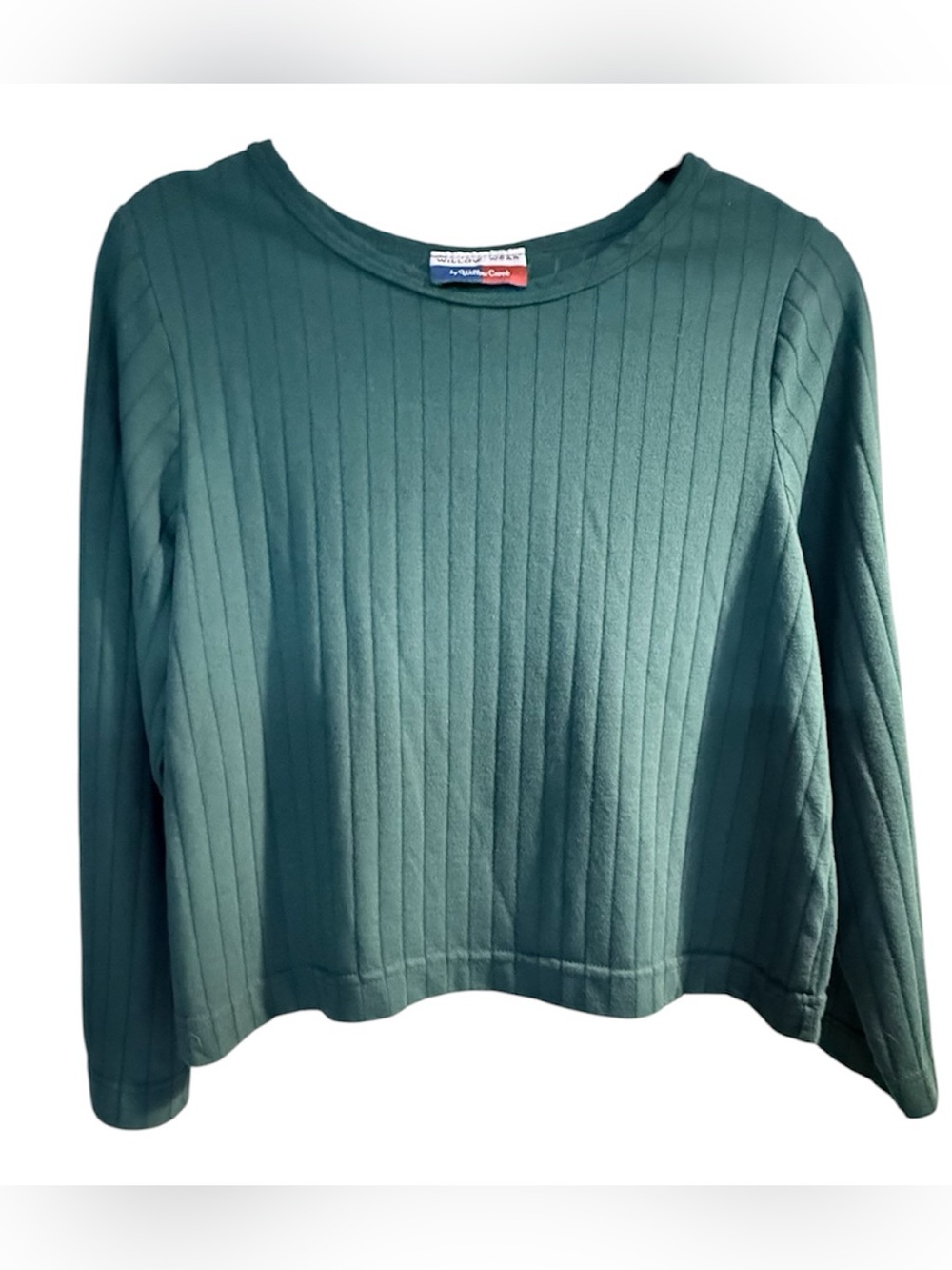 Willow Creek Crewneck Ribbed Long-Sleeve Top Vintage 90’s Boxy Fit M/L Green